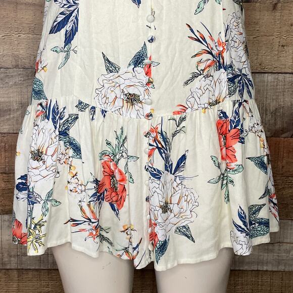 Minkpink Garden Party Halter Dress V-Neck Ivory Floral Size Medium - Picture 4 of 12